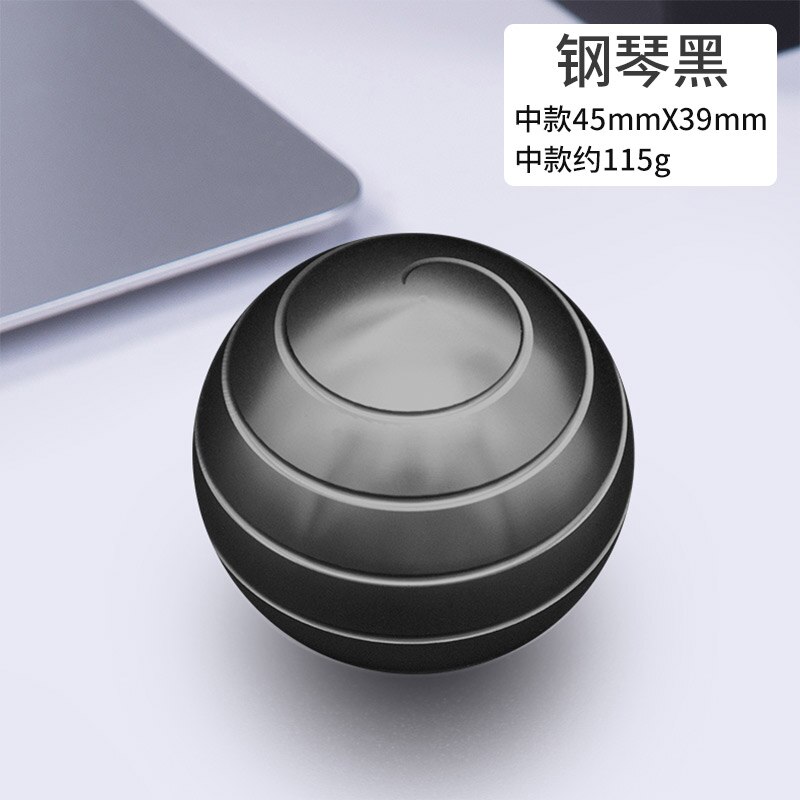 Big Size Gyroscope Desk Toy Metal Gyro Desktop Decompression Rotating Spherical Optical Illusion Flowing Finger Toy For Adult