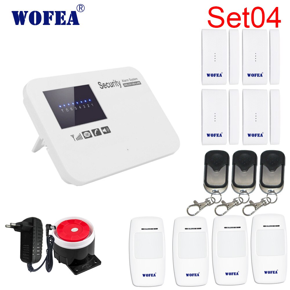 Wofea ios & android app kontrol sikkerhed gsm alarm system relæ kontrol til hjem indbrud alarm alarm zone brand alarm