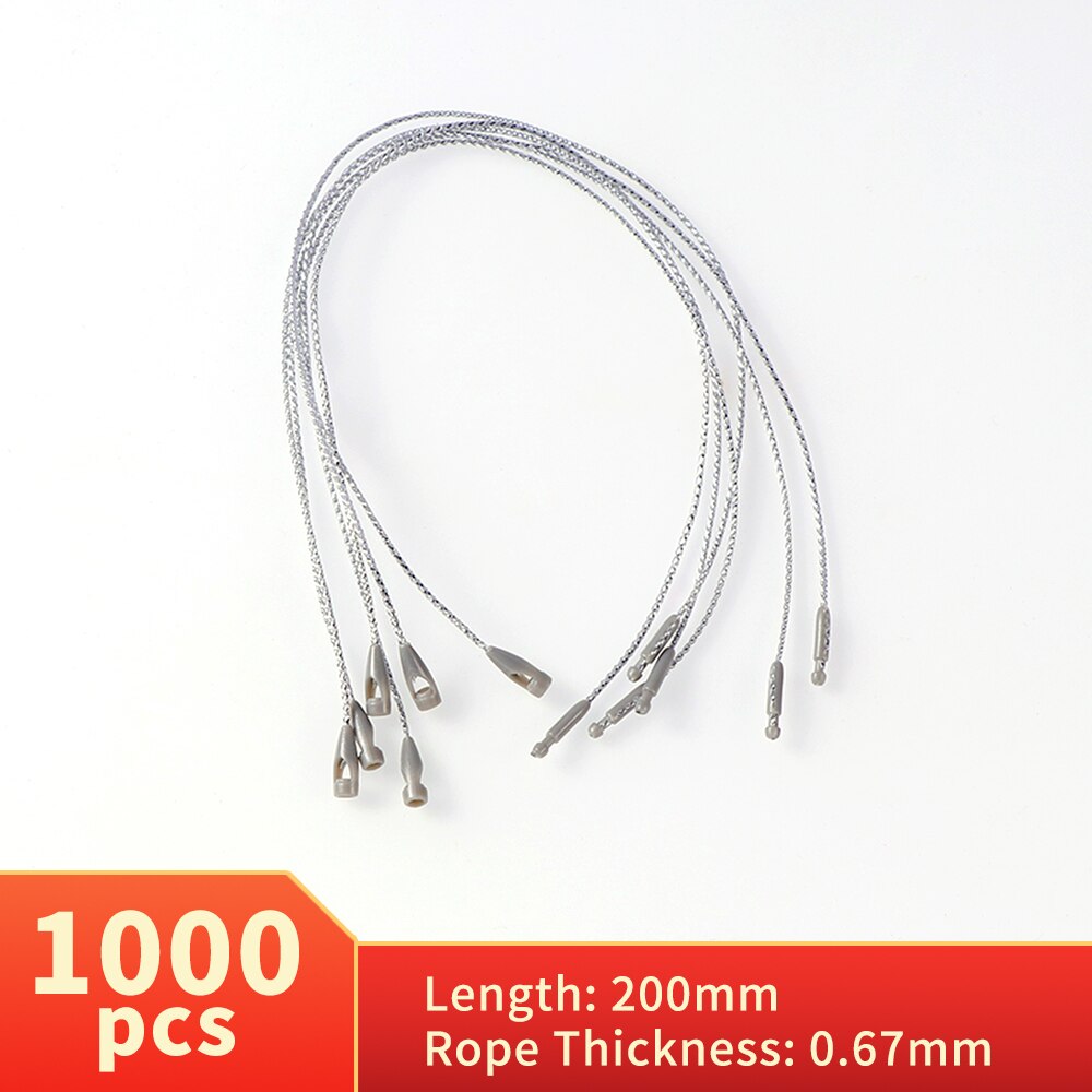 Cuerda para etiquetas de ropa, cordones de colores dorados y plateados, tabletas colgantes para bolsas de ropa, tarjetas, accesorios para etiquetas de ropa DIY, 1000 Uds.: Tag Rope sliver