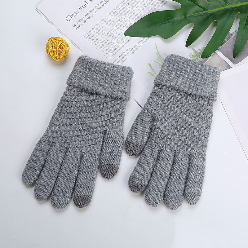 Vinter kvinder cashmere uld strikkede handsker farve touch screen handsker udsøgt varme: St001-8
