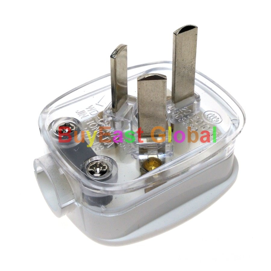 CHINA Standard 3-Pin DIY Rewireable Power Plug AC100~250V 10A White Color