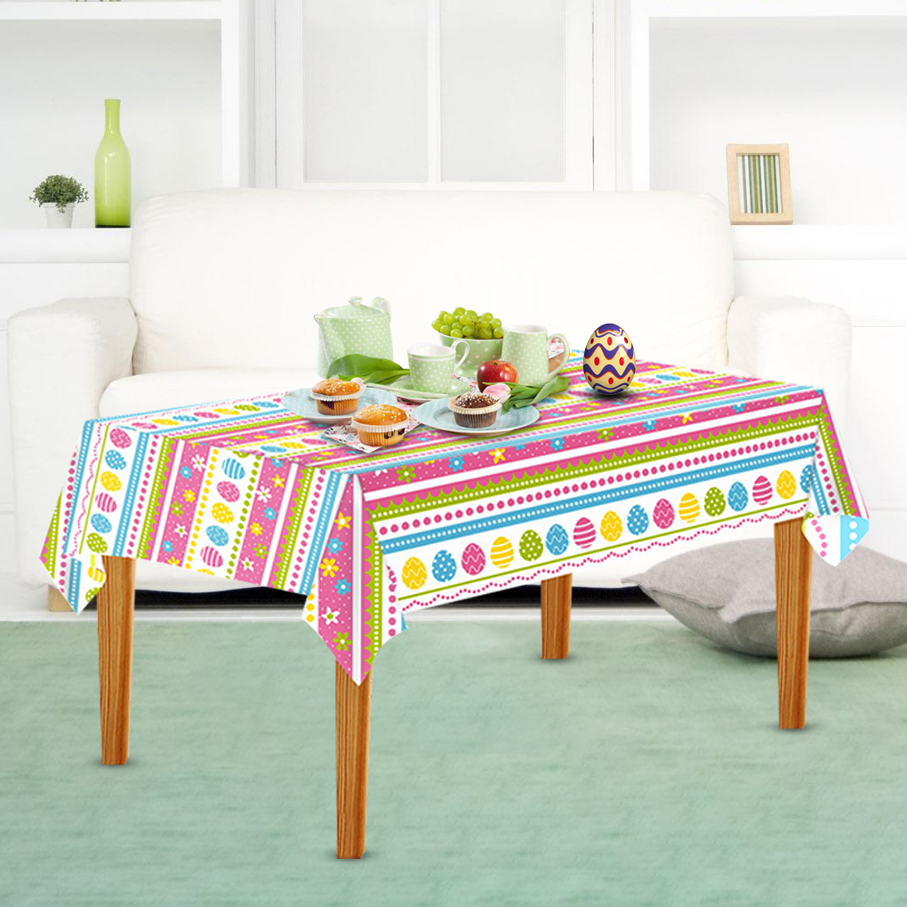 Easter Tablecloth Portable Single-Use Printing Table Cloth Banquet Dining Picnic Tablecover Desktop Party Supplies