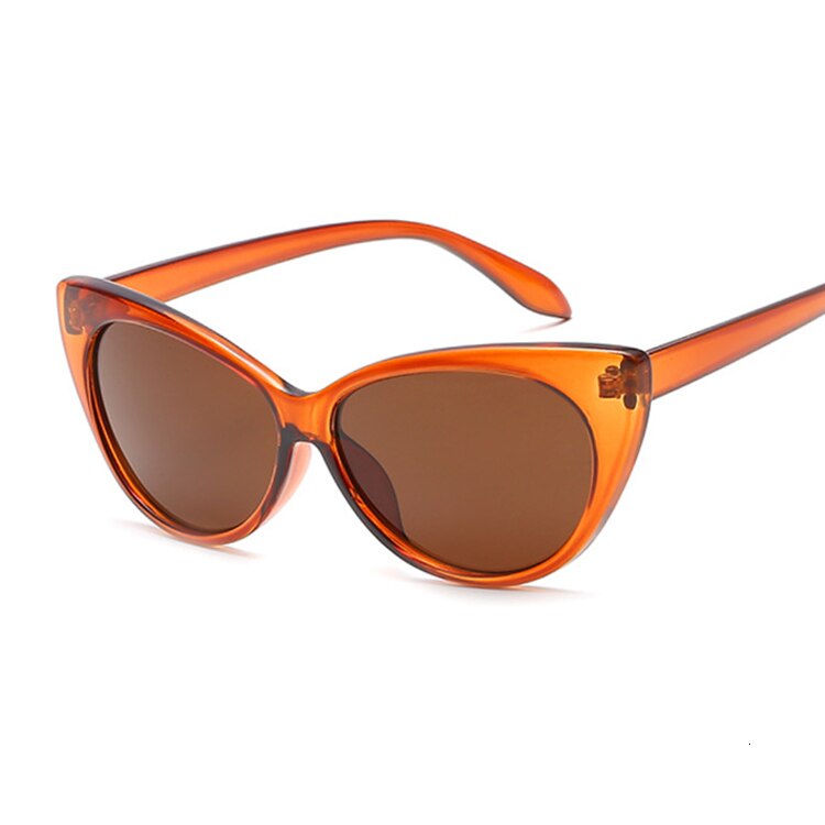 Cat eye zonnebril dames merk luxe zonnebrillen voor dames luipaard kleine tinten vrouwelijke dame: Bruin