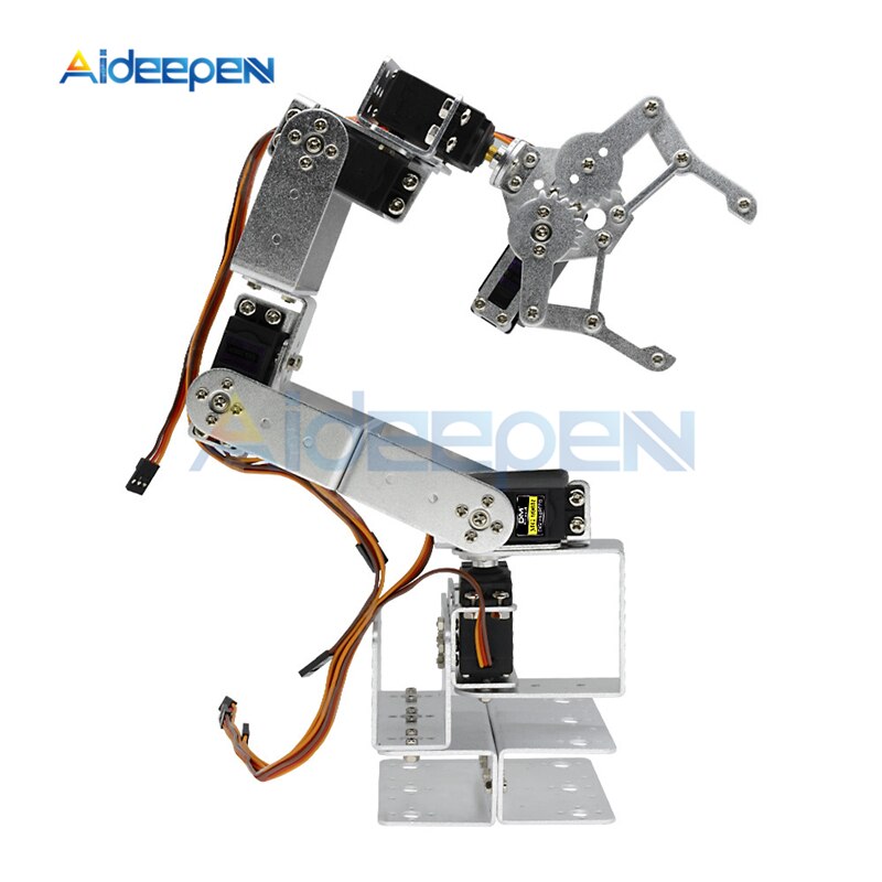 1 ensemble ROT3U 6DOF Aluminium manipulateur Robot bras mécanique robotique pince griffe jouets mécanique poignée manipulateur pour Arduino