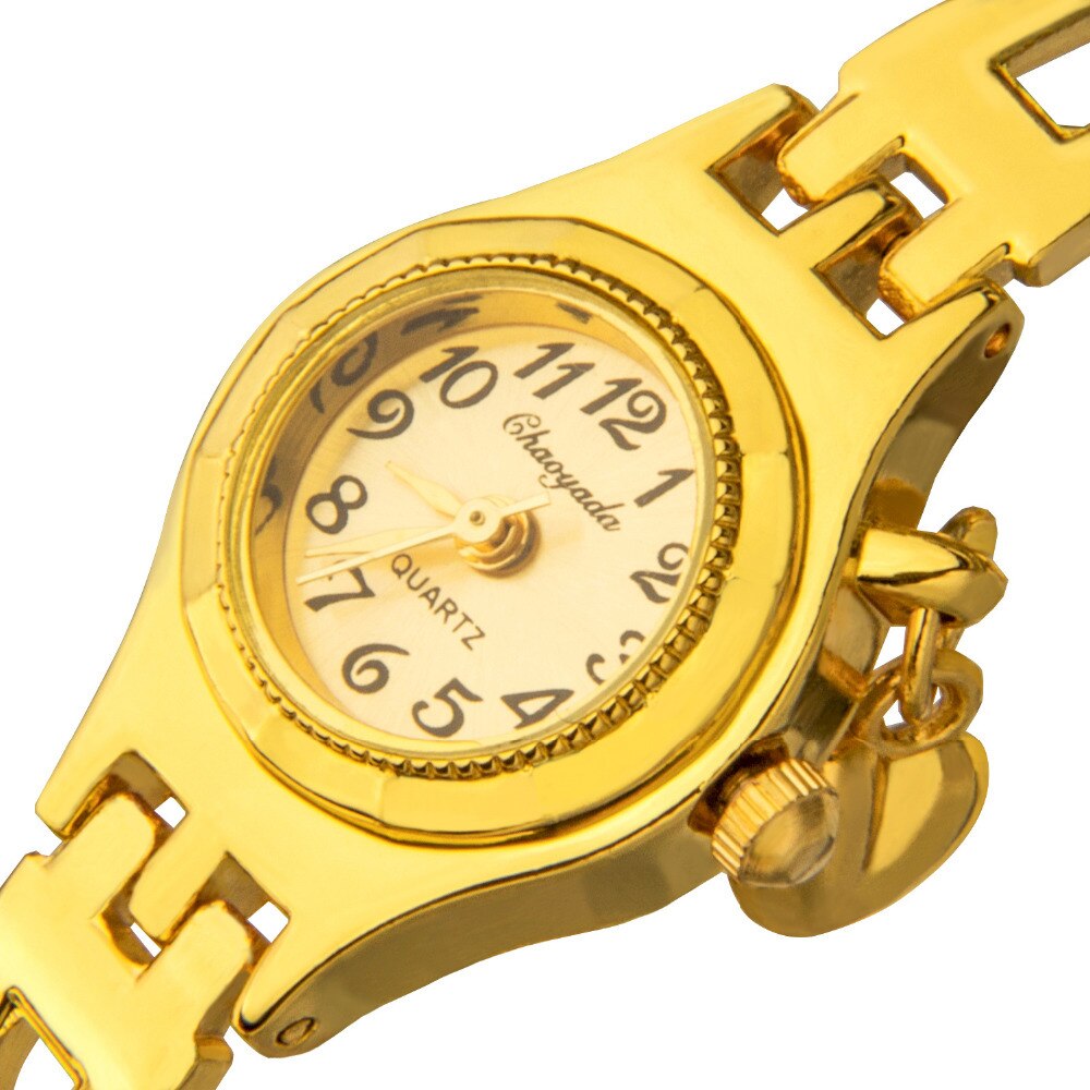 Kvinder ur afslappet guld rustfrit stål armbåndsur lille analog urskive kvindelig armbåndsur ur ur relojes