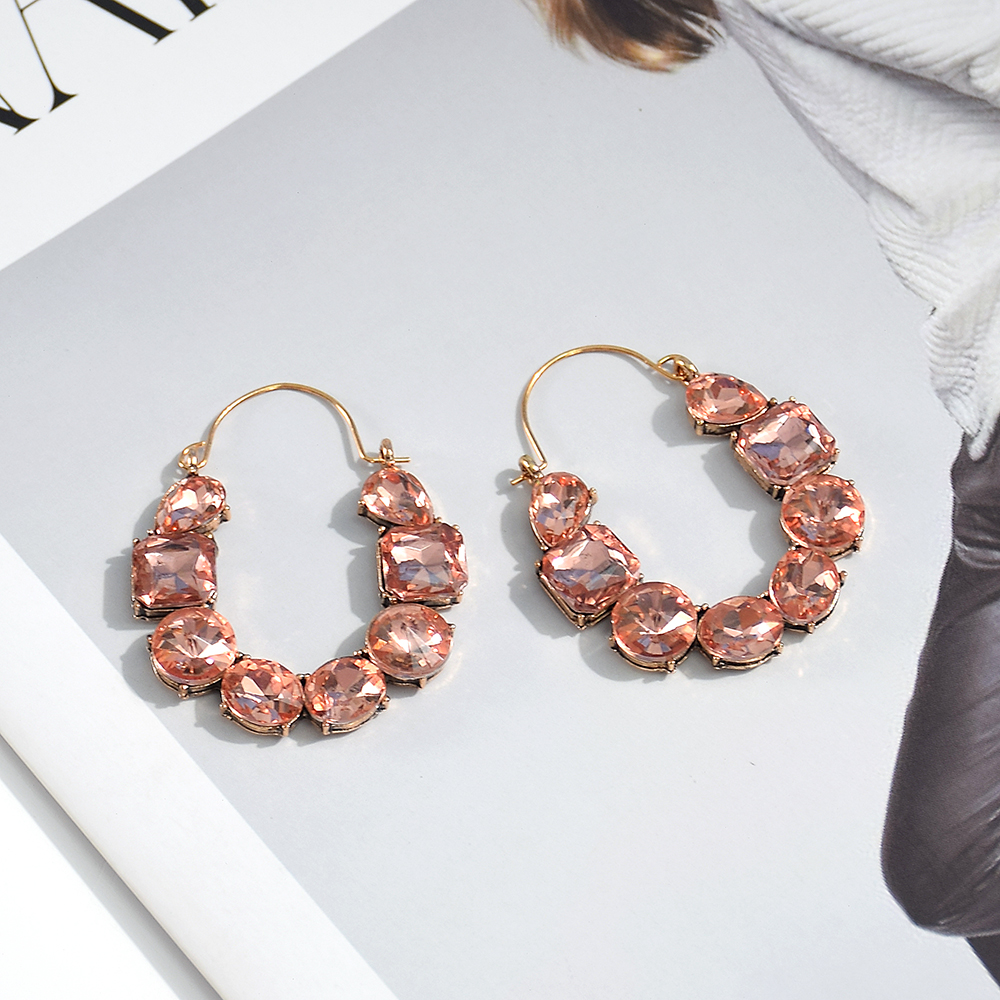 -Sell Colorful Rhinestones Metal Long Dangle Earring High Trendy Crystal Jewelry Accessories For Women: REDDISH BROWN