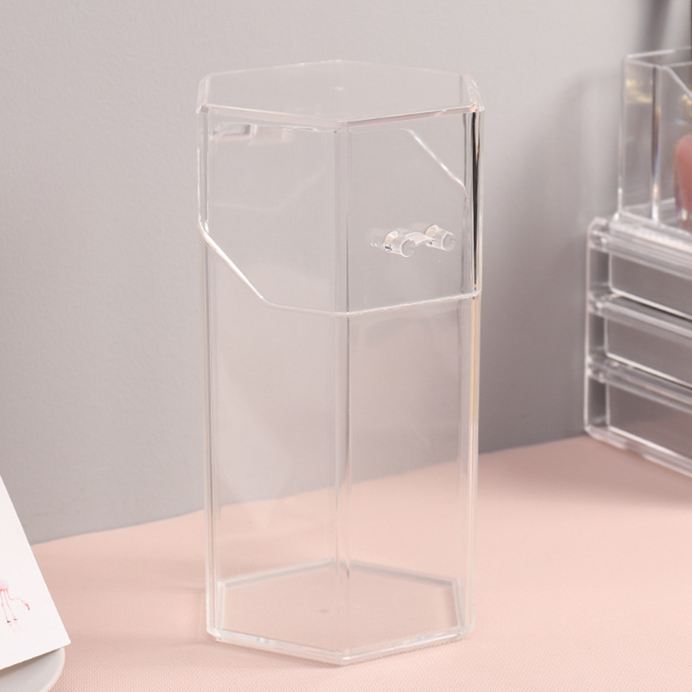 Soporte acrílico transparente para brochas de maquillaje, contenedor a prueba de polvo, organizador de herramientas de belleza, caja de almacenamiento de bolígrafos: B