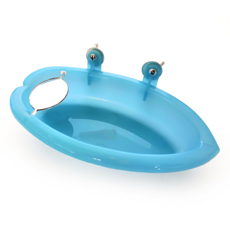 Pet Bird Parrot Bathtub With Small Mirror Bath Shower Box Bird Cage Pet Small Bird Parrot Cage Bird Toys Supplies Standing Box: Double mirror