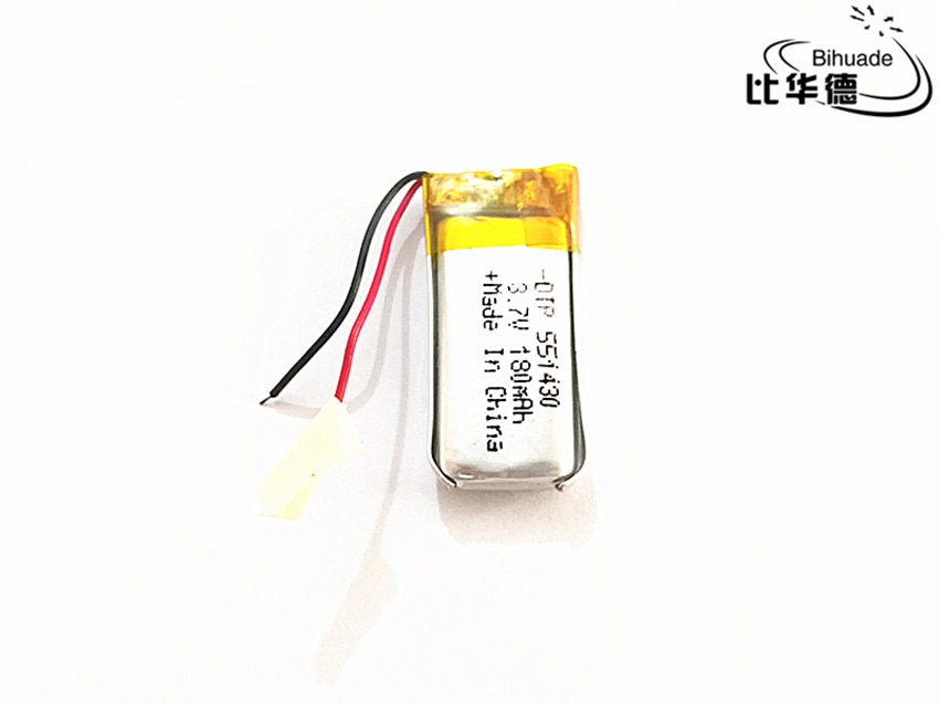 10pcs/lot 551430 501430 3.7v 180mah LiPo Rechargeable Battery ion cells For Mp3 Mp4 Mp5 DIY PAD E-book bluetooth headset