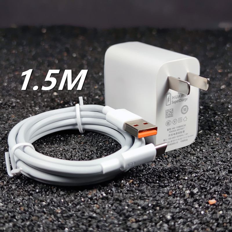 66W Huawei P50 Super Charger Pro P40 Pro EU/US Plug 1M/1.5M 6A Type C Cable for P30 Mate40 Pro Mate30 Original fast charger: 66W US 1.5M cable