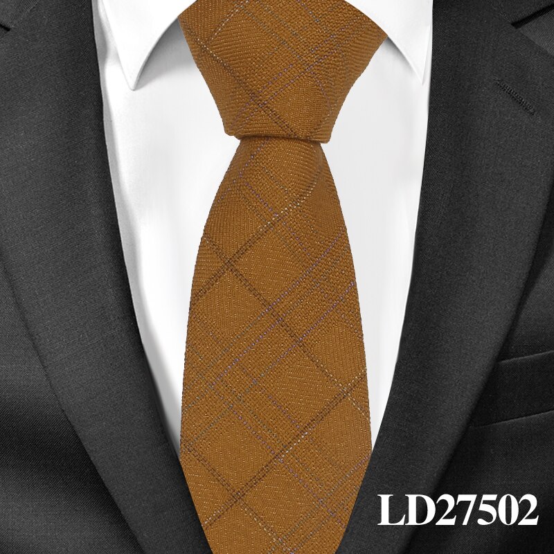 Cravate en laine de coton pour hommes | Cravate de décontractée, cravate étroite à carreaux, Corbata Slim, cravate de mariage, costumes d'affaires: LD27502