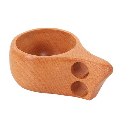 Finland kuksa Traditional Wooden Cup Outdoor Camping Drinking Cup Coffee Mug Handmade Nordic Beech Cup Travel Portable: Double Hole
