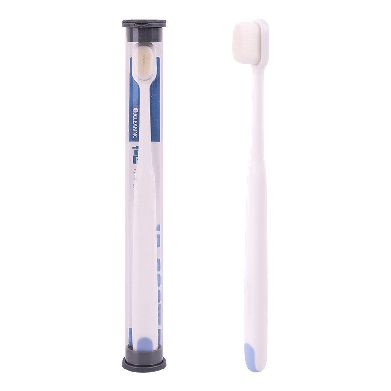 1PC Super Soft Charcoal Bristle Toothbrush Bamboo Ultra-fine Tooth Brush with Holder Deep Cleaning Brush for Oral Care Tools: Blue