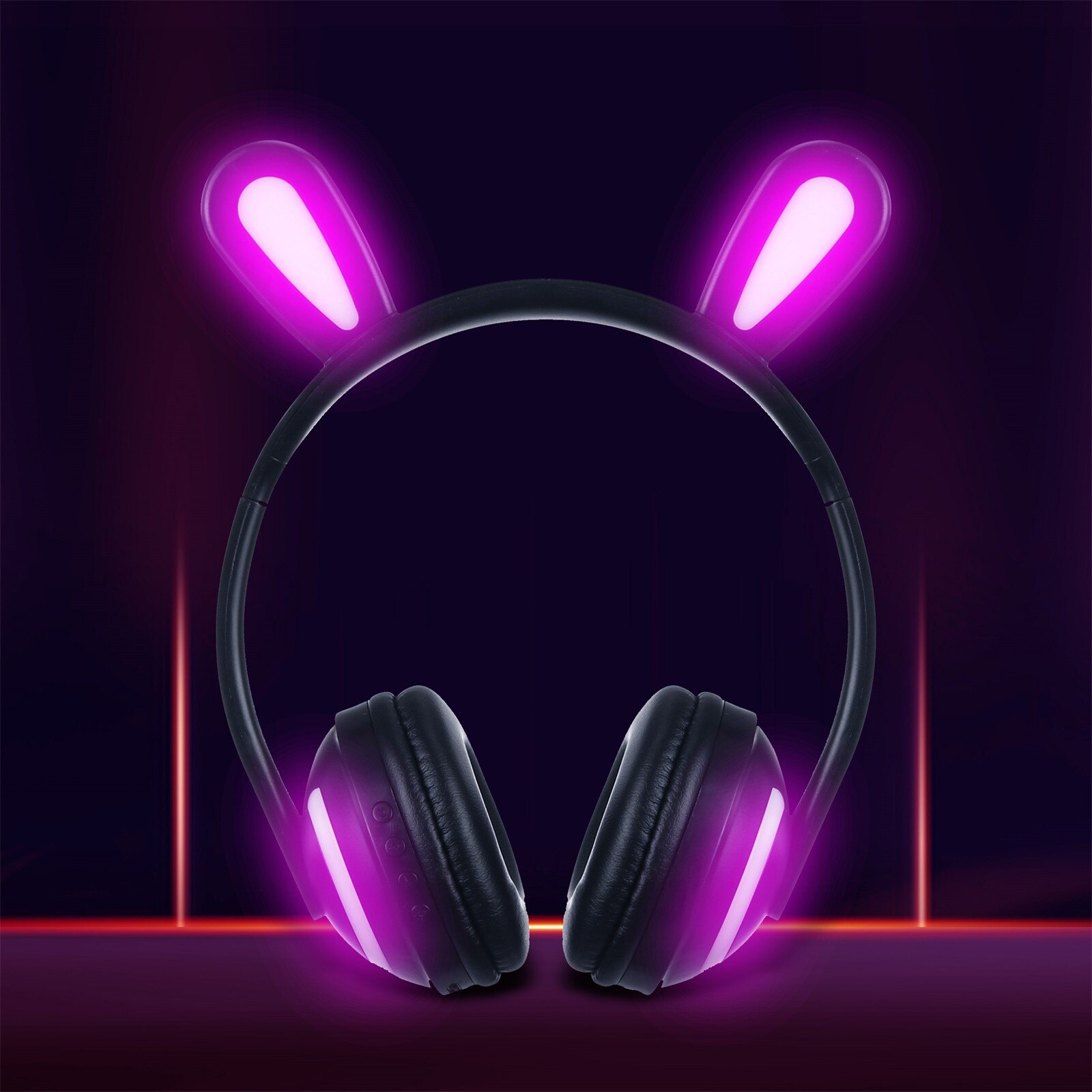 Earphones Wireless Bluetooth Cat Ear Headphones On-Ear Stereo Gaming Headset for Girls Long Lasting Battery