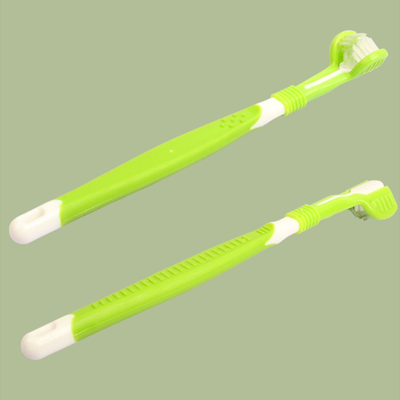 Cepillo de dientes para mascotas, limpieza de perros, cepillo de dientes de boca, limpieza multiángulo de tres lados, herramienta de cuidado de la salud de los dientes del sarro, suministros para mascotas