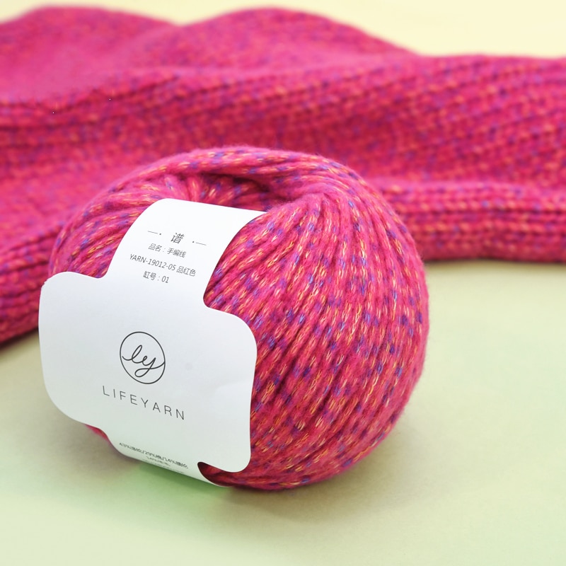 50g/ball medium thick hand woven wool yarn color dot pattern thick thread group handmade scarf thread