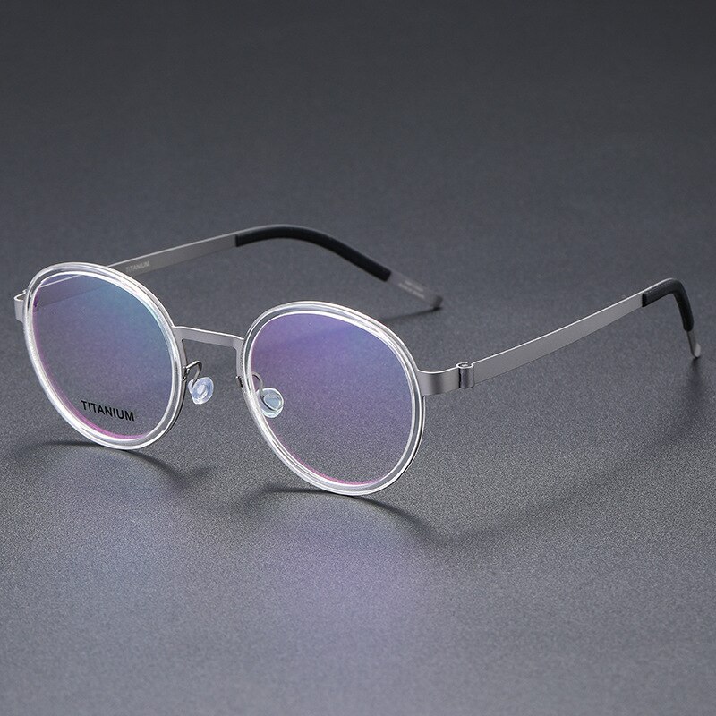 Denemarken Ultralight Bril Ronde Titanium Recept Frame Mannen Vrouwen Schroefloos 9752 Brillen Blauw Licht Bril