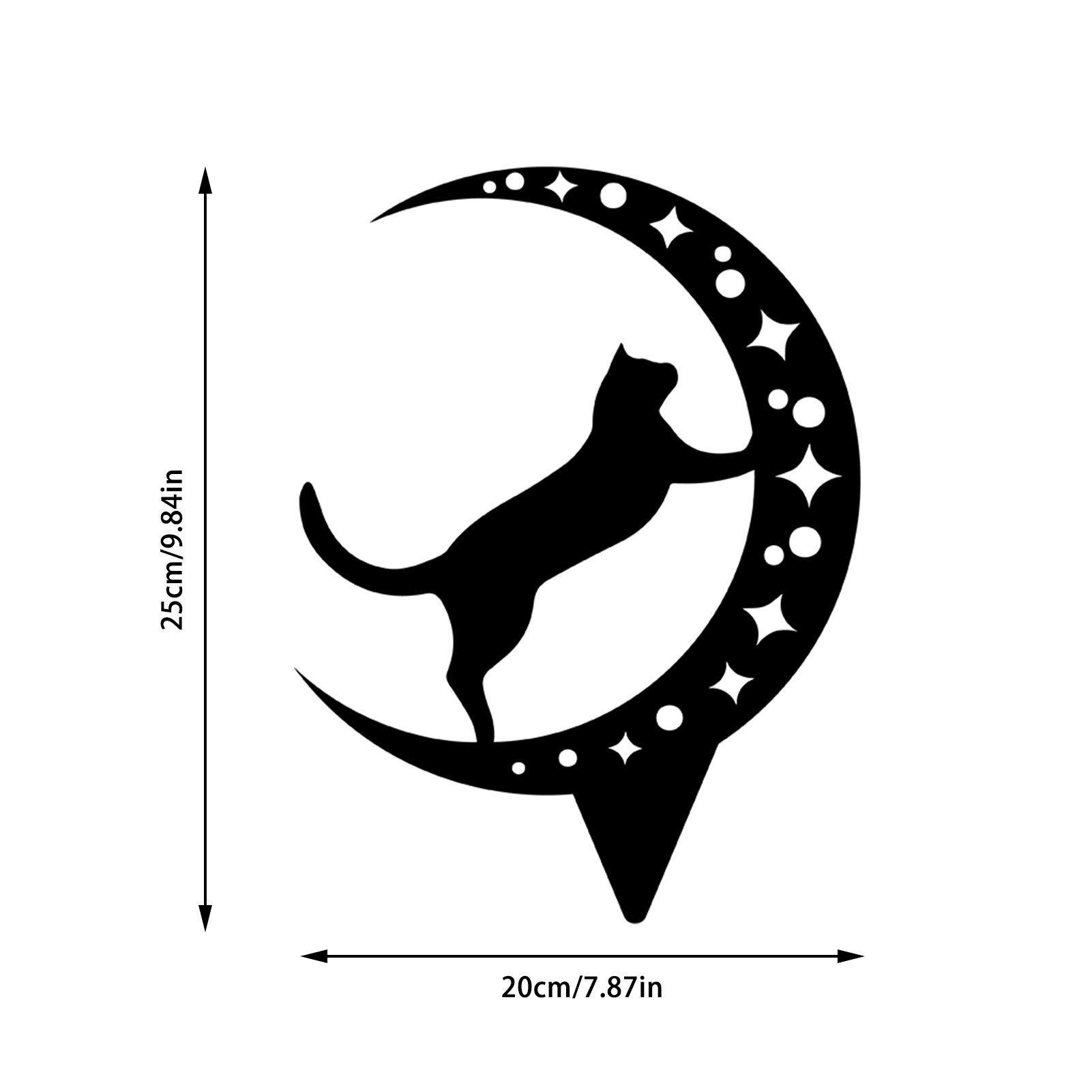 Black Cat Silhouette Stake Yard Art Acrylic Garden Decoration: A