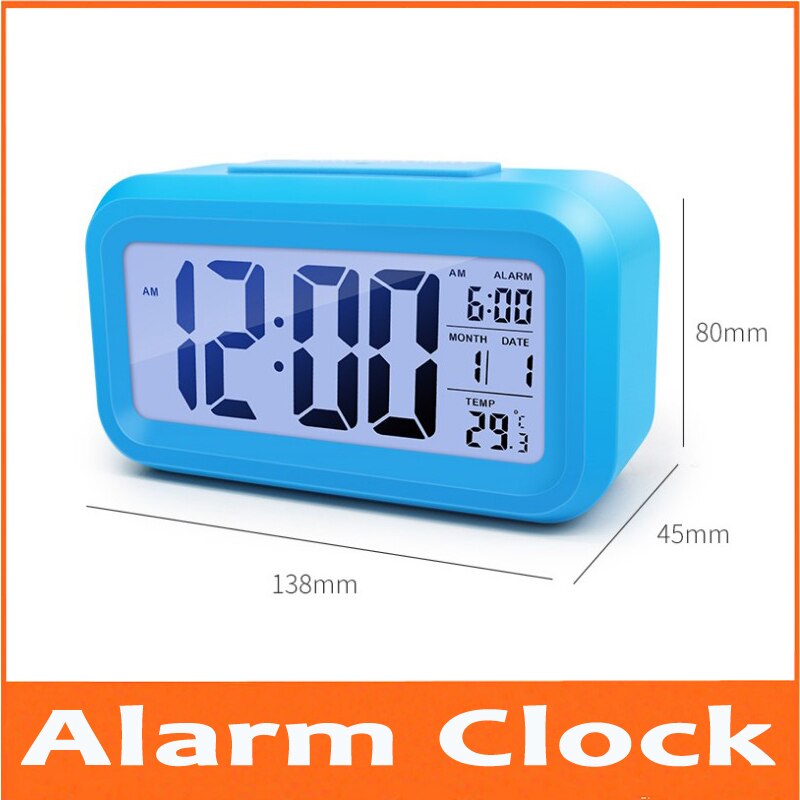 Réveil numérique temps données LCD affichage Snooze fonction électronique rétro-éclairage capteur veilleuse bureau Table étudiant enfants horloge