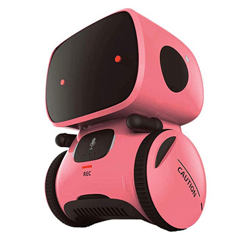 Smart Pink Robot Intelligent Robotic Toys Repeating Recorder Touch Control Voice Control Toy for Kids Christmas