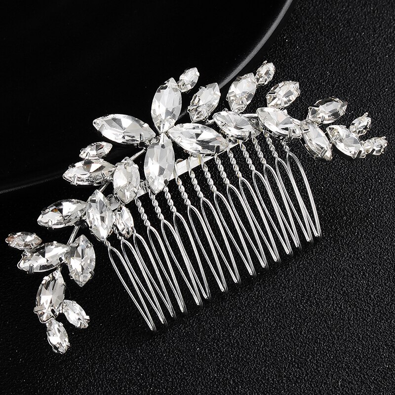 Efily Bridal Bruiloft Haaraccessoires Crystal Zilver Kleur Haar Kammen Voor Vrouwen Bruid Hoofddeksel Party Sieraden Bruidsmeisje