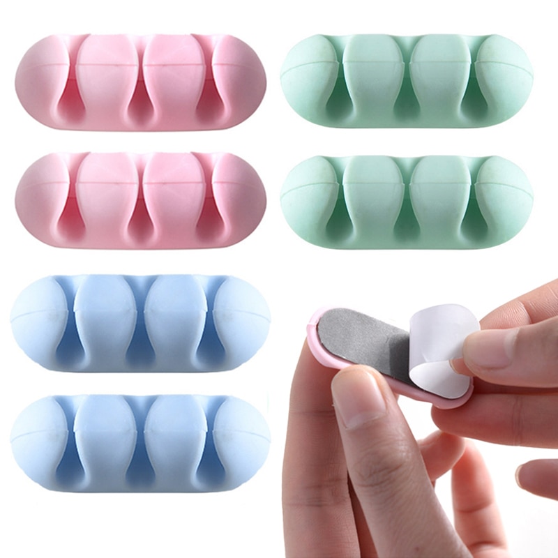 Desktop Self-adhesive Wire Fixing Line Organizer Clip Cable Management Desktop Workstation Wire Manager Cord Holder USB Fixed