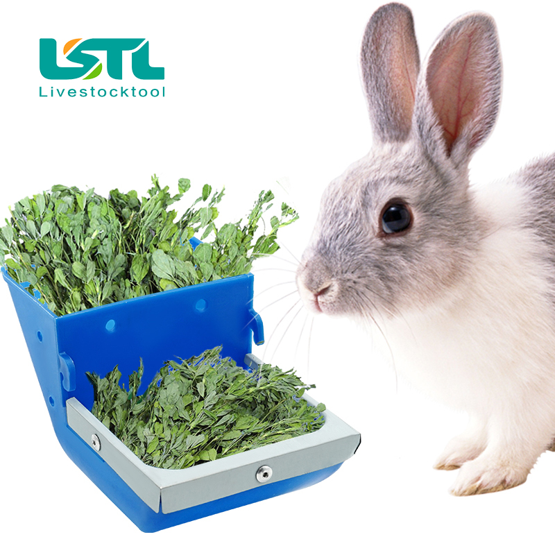 4PCS Rabbit Feeder Box Hopper Rabbit Cage Rex Rabbit Anti Pickling Feed Trough Feeders Automatic Farm