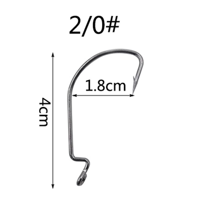 10 sztuk/partia połowów miękkie Robak haki wysoki węgiel stal szeroki Super Zamek haczyki rybackie przynęty Softjerk haki 6 #-4/0 # wędkarskiego: 2-0