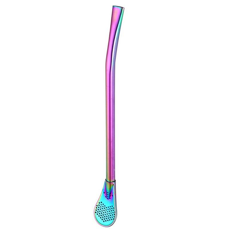 1pc 15cm långa rund form rostfritt stål mjölk kaffeskedar dessert glass godis frukt sked tesked tillbehör: Färgrik