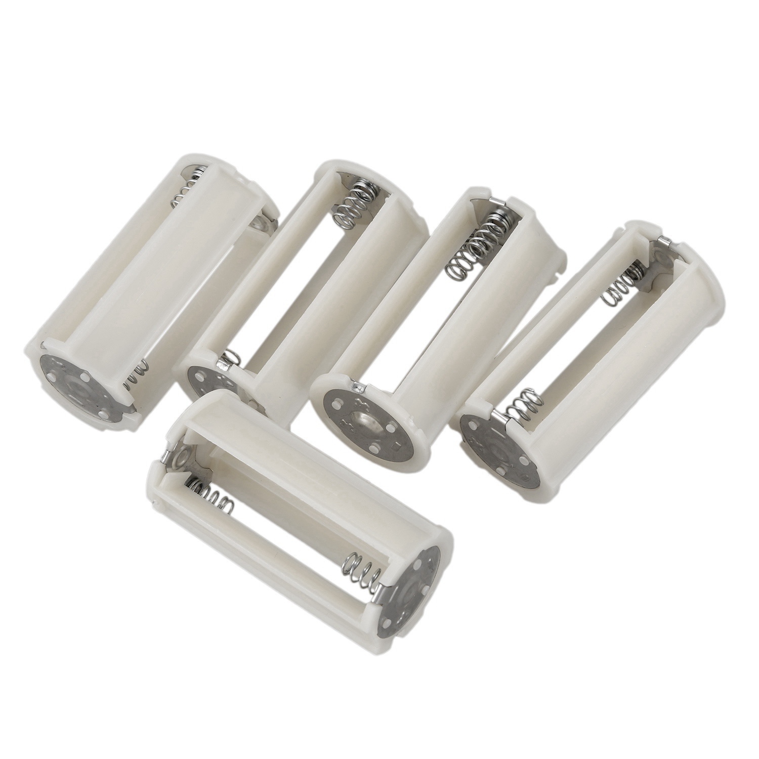 -5X Serial Connection 3X 1.5V AA Battery Plastic Holder &amp; 6 Pcs 5.5X2.1Mm Female + Male CCTV DC Power Connector Adapter