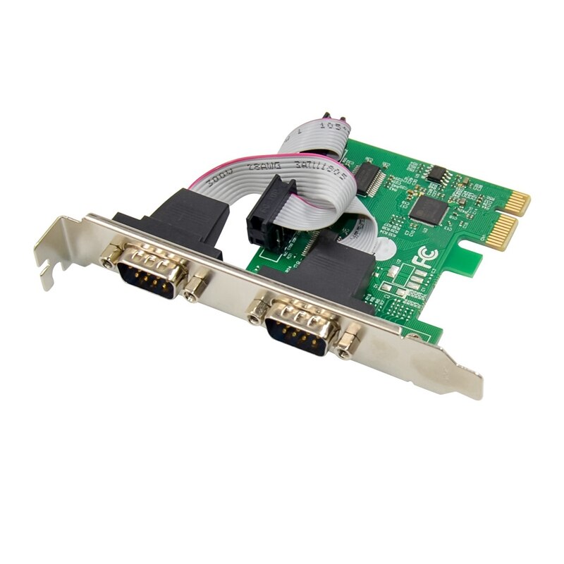 PCIE 2S Serial Port Card DB-9 Pin RS-232 Serial Industrial COM Port Expansion Card AX99100 For PC: Default Title
