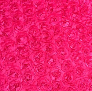 LANLINYING 3D Satin Rose Flower Fabric Material Textile For Sewing Cloth Handmade Wedding Decorate Carpet Cloth D292: rose red