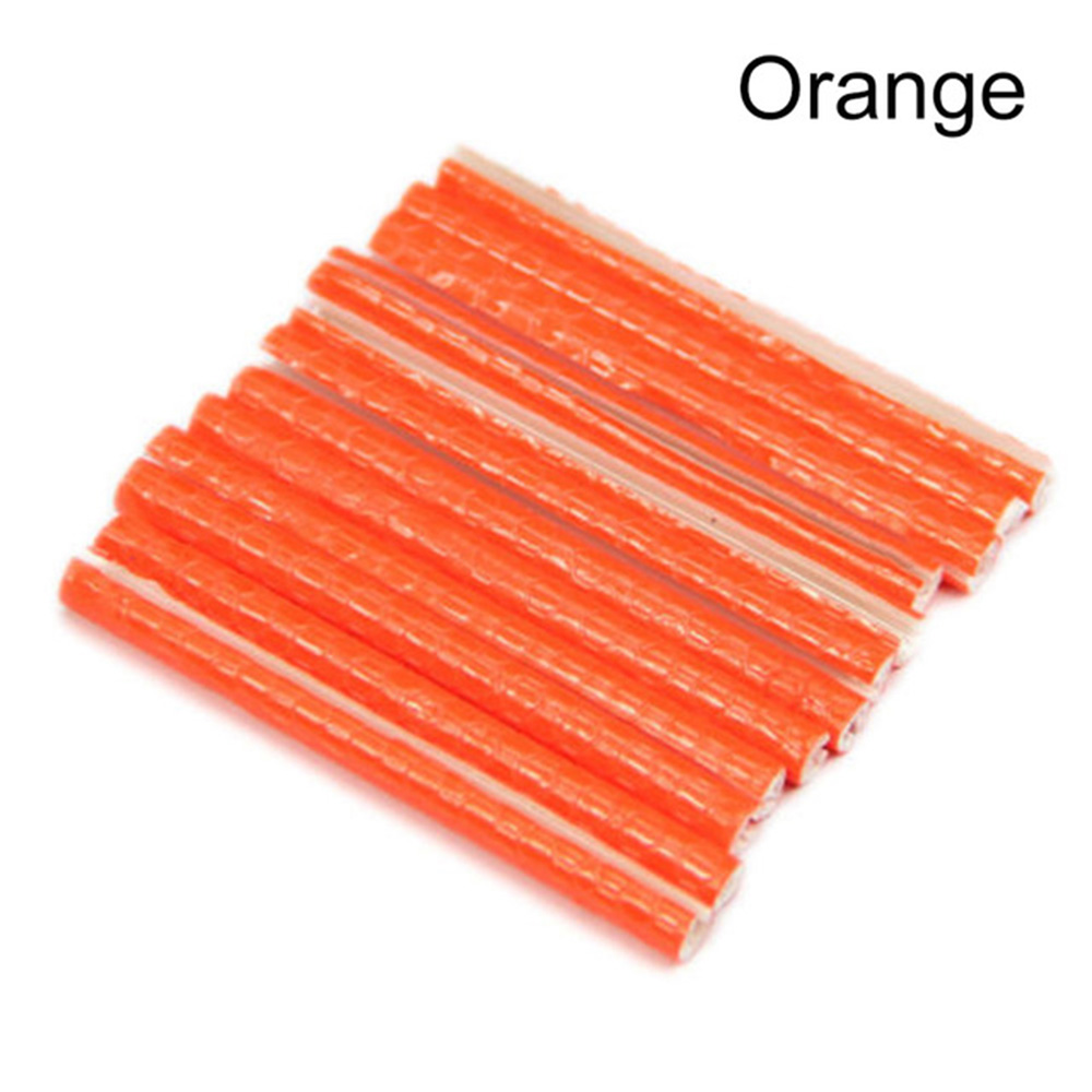 12Pcs Fiets Mountainbiken Velg Spoke Mount Clip Tube Waarschuwingslampje Strip Reflector Fietsen Licht Outdoor 75mm: Oranje