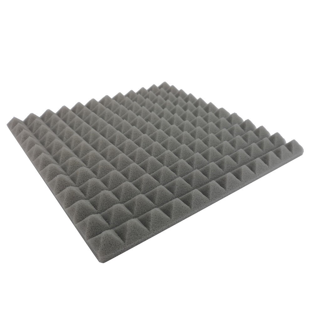 Panel aislante de sonido de espuma acústica, esponja de absorción de sonido para estudio Ktv, pegatinas coloridas de pared insonorizadas, 30x30x2,5 cm, 1 Uds.: Gray
