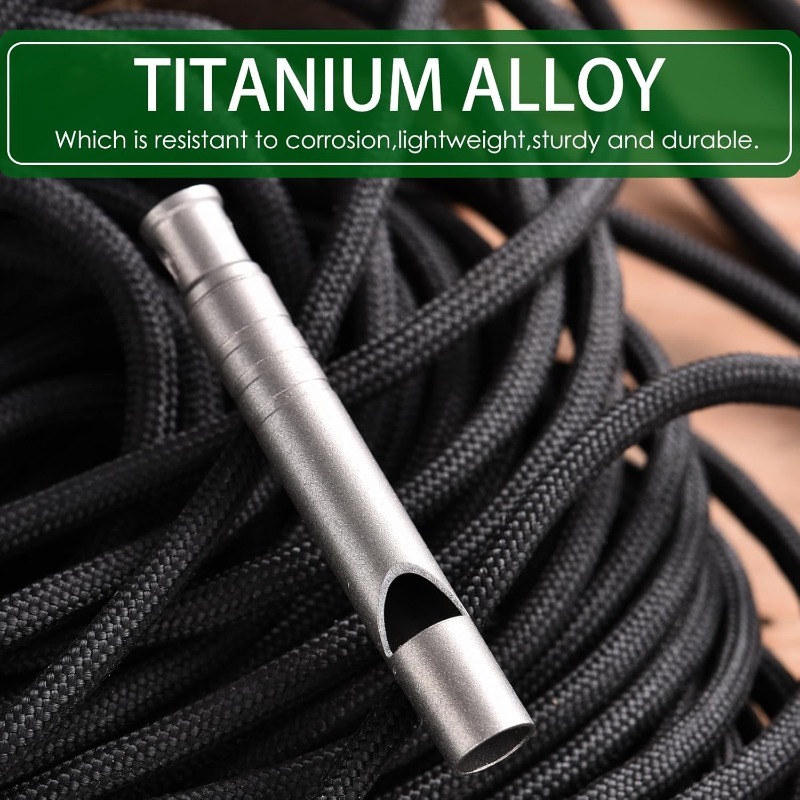 Silbato de emergencia de titanio para exteriores, MINI silbato de seguridad de supervivencia, collar con silbato EDC, senderismo, Camping, viaje, exploración de supervivencia