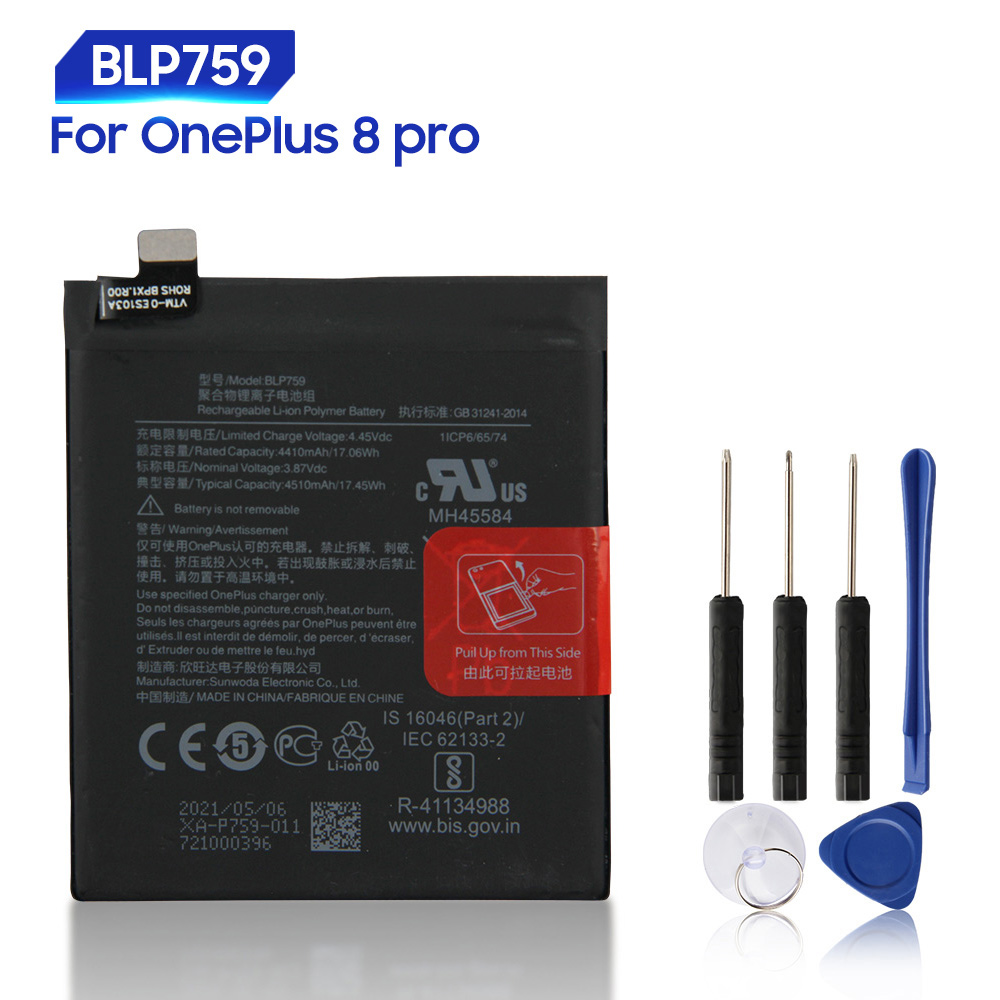 Batterie de remplacement d&#39;origine pour OnePlus 9 9Pro 8Pro 8 8T One Plus Nord N10 N100 1 + 8 9 Pro BLP815: For OnePlus 8 Pro