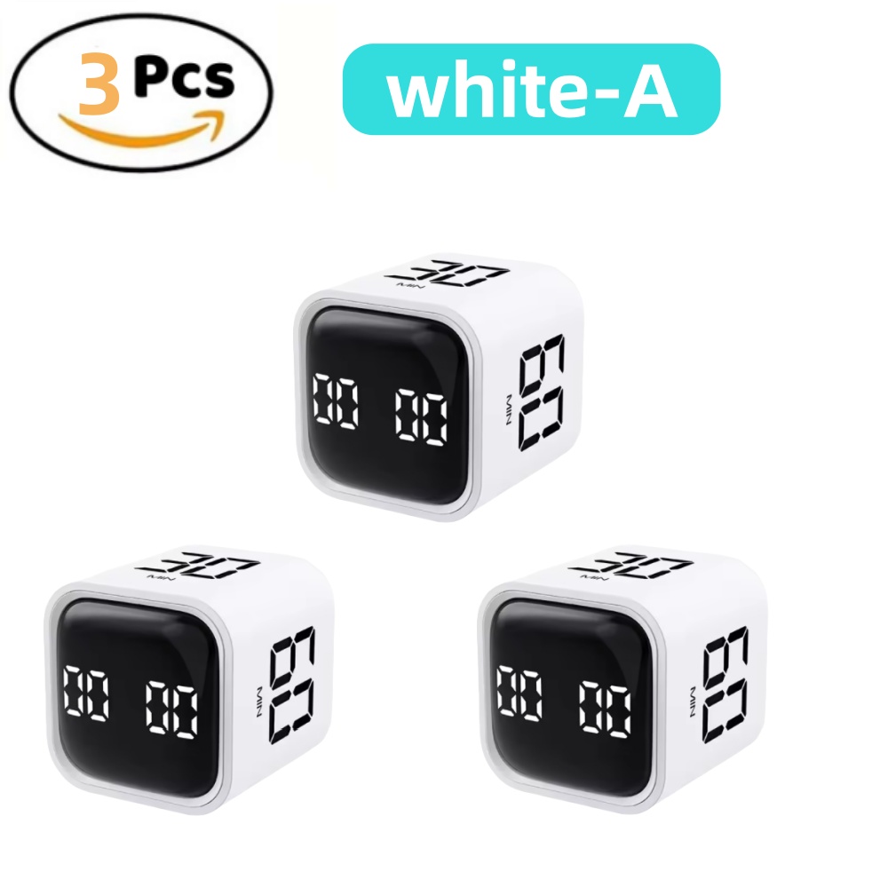 Pomodoro Timer Silent Flip Timer - Digital Visual Study Timer Clock,for Study&kitchen&Shower Cute Time Manager,5/10/25/50min: transparent