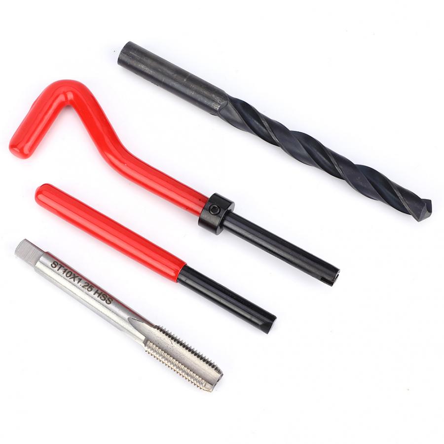 threaded insert 17 Pcs Thread Repair Kit M10x1.25 Stainless Steel Rethreading Tap Set for Female Thread thread repair insert