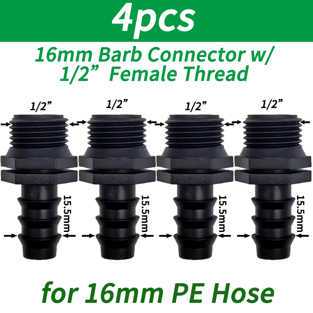 1/2" 3/4" Male Female Thread Connector To Barb 16mm 20mm 25mm PE Hose Adapter Tee Elbow Garden Irrigation Drip Watering System: PURPLE