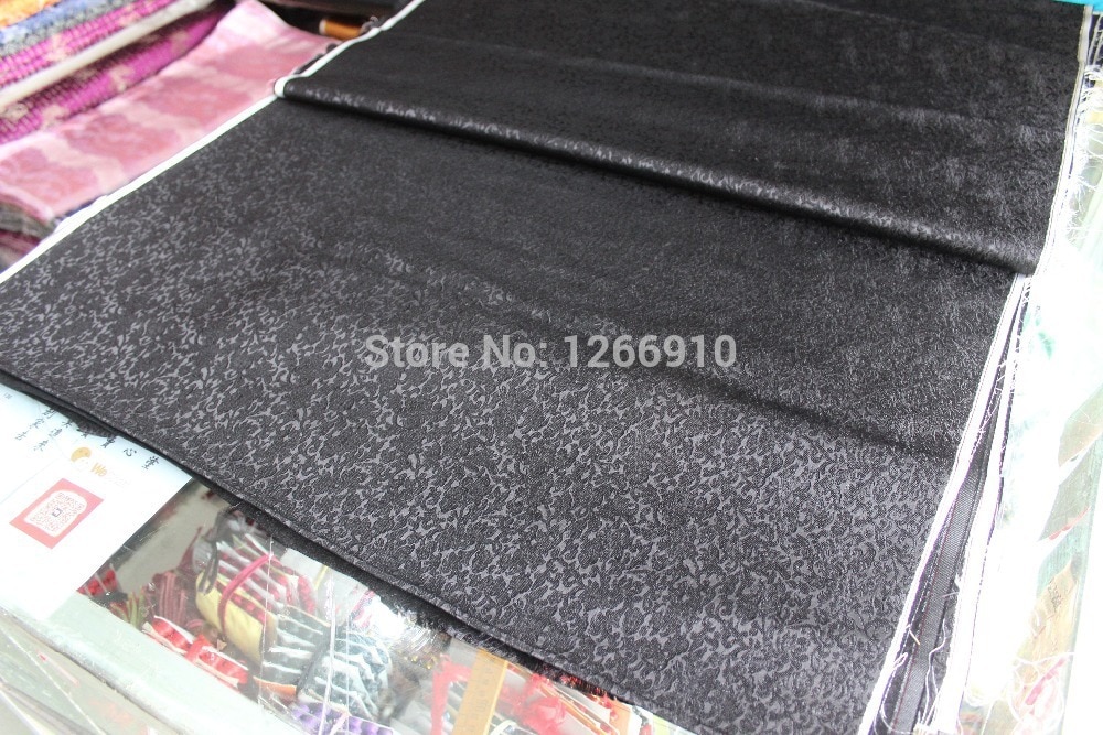 chinese silk brocade woven damask fabric cheongsam cushion black HUTU Flower