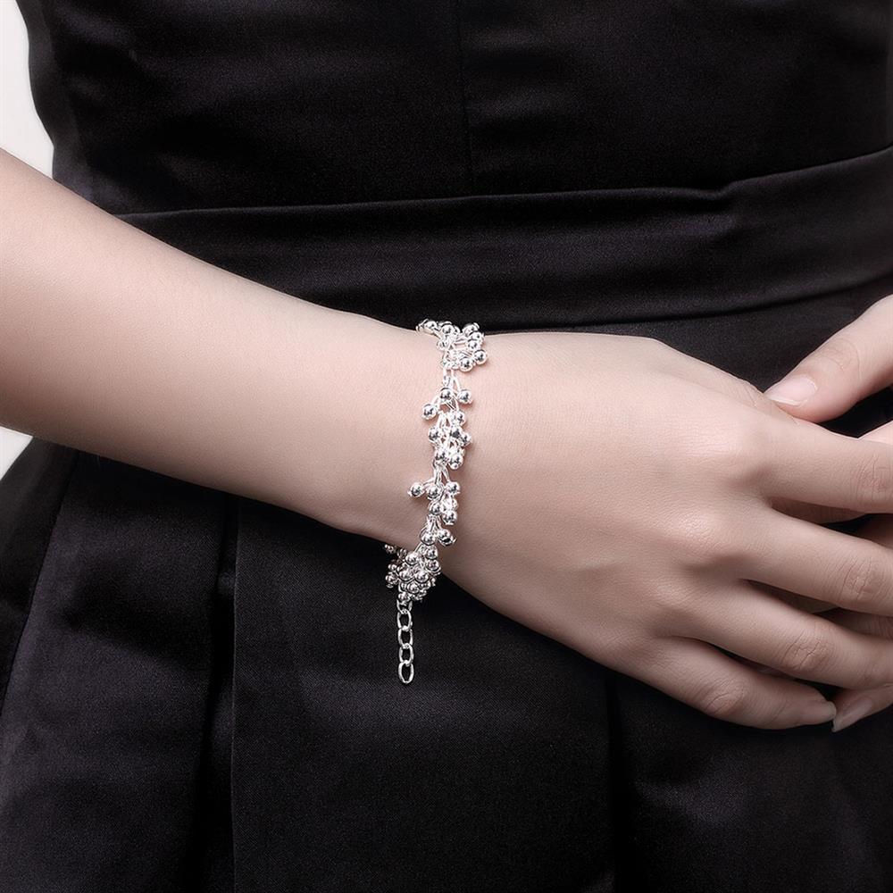 925 Sterling Silver Charm Grape Kralen Ketting Oorbel Armband Sieraden Set Voor Vrouwen Party Bruiloft Accessoires