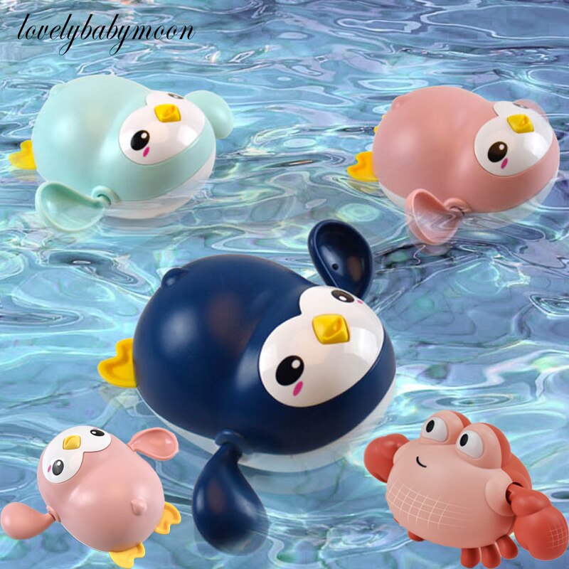 Neueste Baby Bad Spielzeug Nette Cartoon Krabben Pinguin Whale Baby Wasser Spielzeug Infant Schwimmen Kette Uhrwerk Spielzeug Für Kind