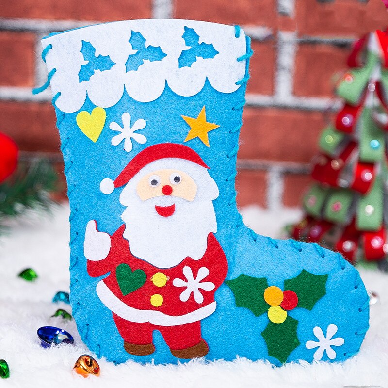 Non-woven Christmas Socks Sewing Socks Christmas Children DIY Handmade Materials Pack Kindergarten Handmade: xksdw1003