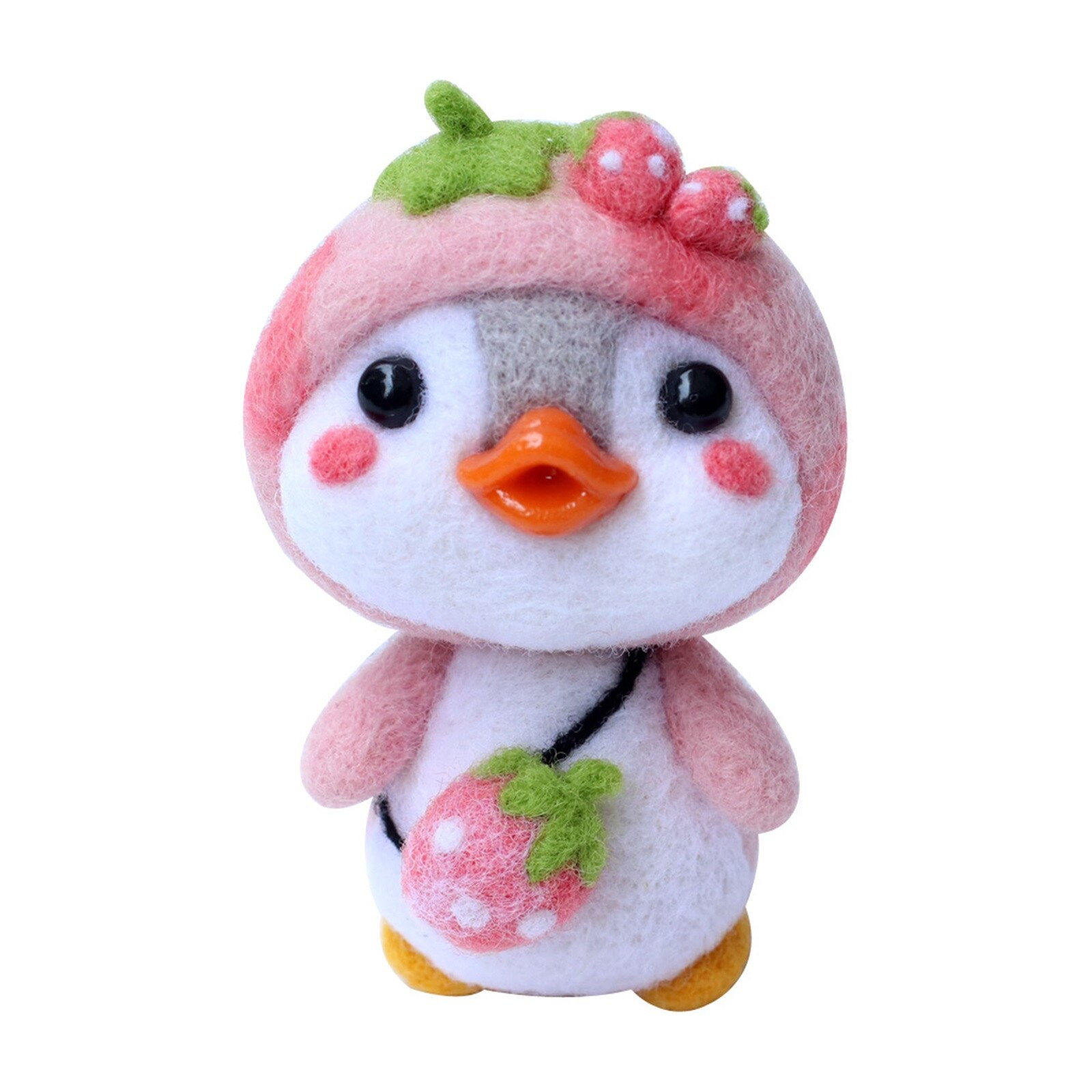 Cute Penguin z czapka w kształcie zwierzęcia Shiba Dinosaur wełna filc rękodzieło Diy nie wykończone Poked zestaw zestaw do rękodzieła dla igły torba materiałowa zestaw: B