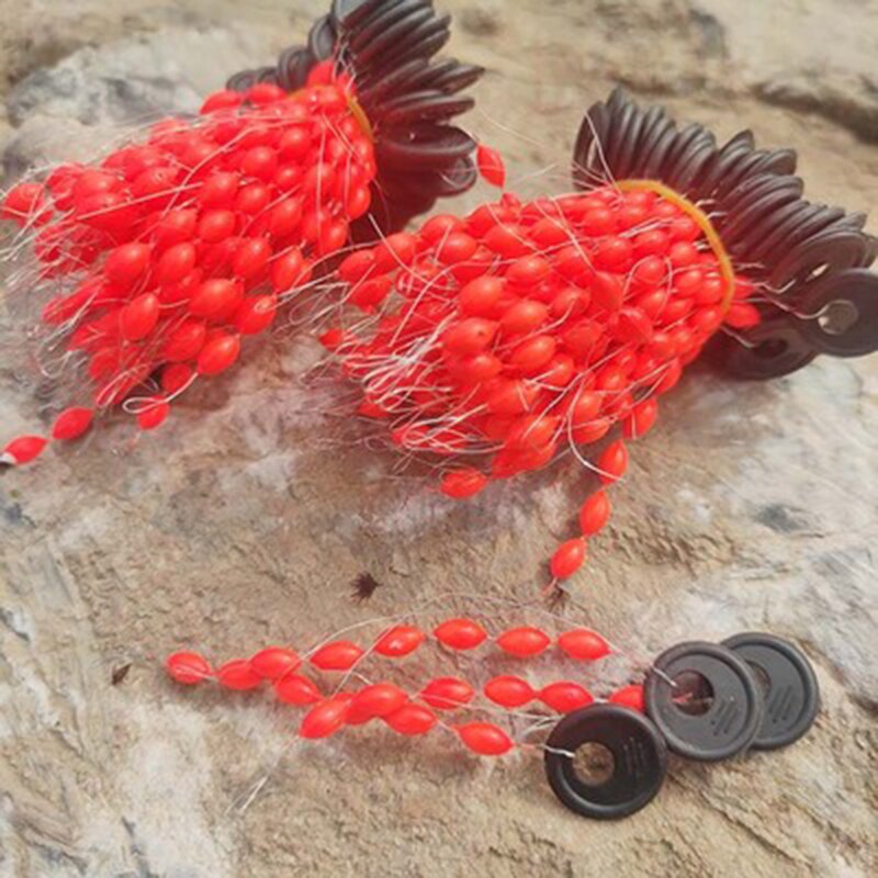 Haricots flottants Seven Star S/M/L, facile à utiliser, fabrication de plate-forme, perles ovales rouges/jaunes, pêche à la carpe J447, 50 ensemble/lot