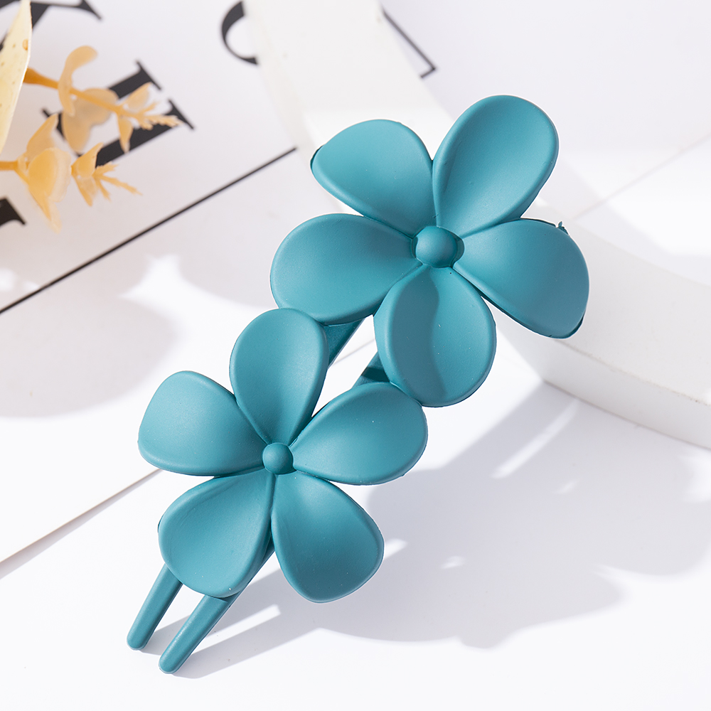 Pinzas para el pelo grandes para mujer, pinza de plástico acrílico con flor, garra de pasador con pico de pato, horquilla para niña, herramientas de peinado, accesorios para el cabello: Gris oscuro