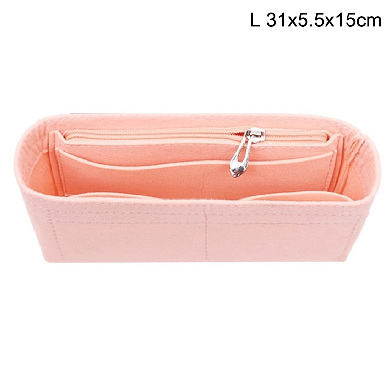 1PC Felt Insert Bag Organizer, Makeup Organizers, Liner Perfect for Brand Women's Handbags For And Cosmetic Bags: black
