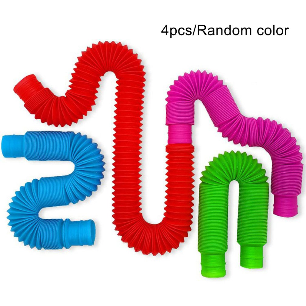 4~8 Colorful Plastic Pop Tube Coil Children'S Magical ToysCircle Funny Toys Early Development Educational Folding Toy