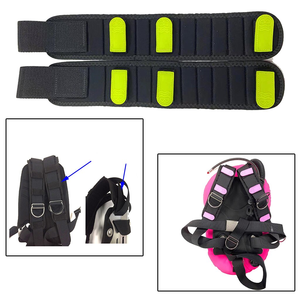2x Shoulder Strap Pad - 38x8cm Cushioned Diving Backplate - Durable Padded Support