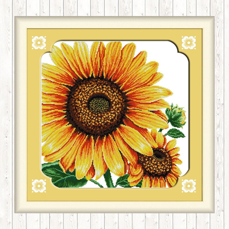Zonnebloem Patronen Geteld Borduurpakketten Bloemen Serie 14CT 11CT Print Stof Borduurgaren Handwerken Kits Home Decor